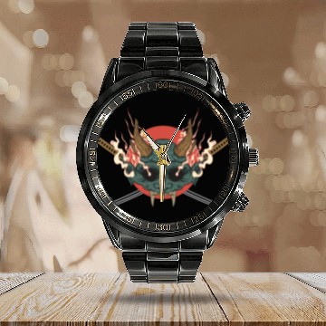 Discover Samurai Shinobi Japan Kendo Warrior Yakuza Ninja Calendar Steel Band Watch