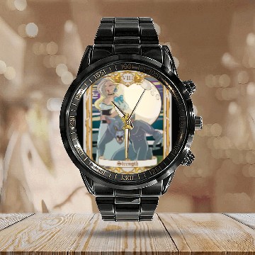 Discover Strength Tarot Card, Major Arcana Anime Vampire Calendar Steel Band Watch