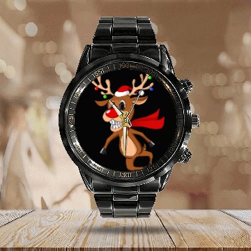 Discover Reindeer Christmas Xmas Present Calendar Steel Band Watch