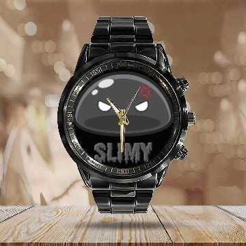 Discover Cute Black Dungeon Slime Monster Weird Anime Calendar Steel Band Watch