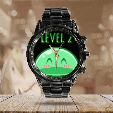 Discover Cute Green Dungeon Slime Monster Weird Anime Calendar Steel Band Watch