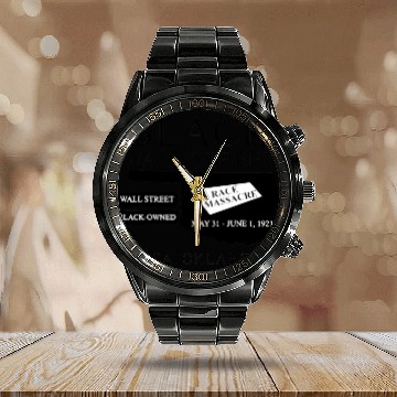 Discover Black Wallstreet Race Massacre Tulsa Oklahoma Calendar Steel Band Watch