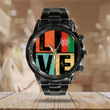 Discover I Love Afghanistan Flag for Afghan Pride Calendar Steel Band Watch