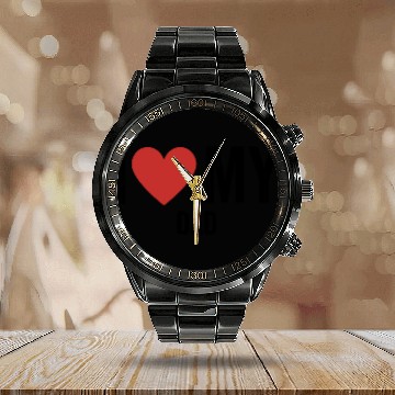 Discover I Love My Dad Calendar Steel Band Watch