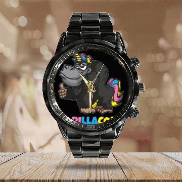 Discover Gorillacorn Unicorn Gorilla Calendar Steel Band Watch