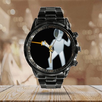 Discover Person Fencing Fencer Gift Calendar Steel Band Watch