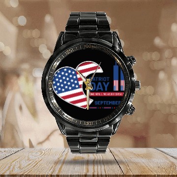 Discover Patriot Day 9 11 USA Calendar Steel Band Watch