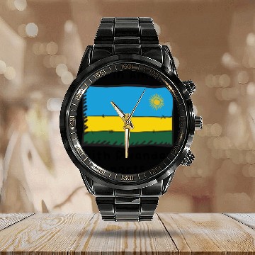 Discover Made In America With Rwandan Parts Calendar Steel Band Watch