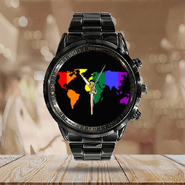 Discover Pride LGBT Gay Pride Calendar Steel Band Watch