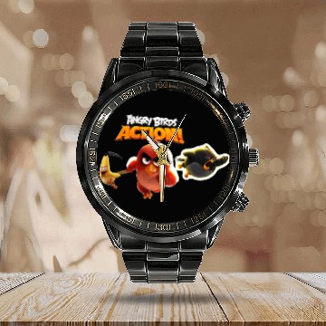 Discover angry birds friends Calendar Steel Band Watch