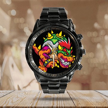 Discover Bowser Monster Zombie Calendar Steel Band Watch