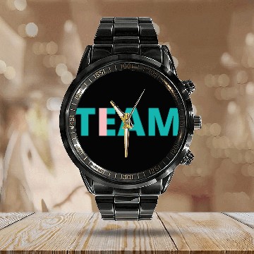Discover I in Team Single Word Design Self Reflective Calendar Steel Band Watch