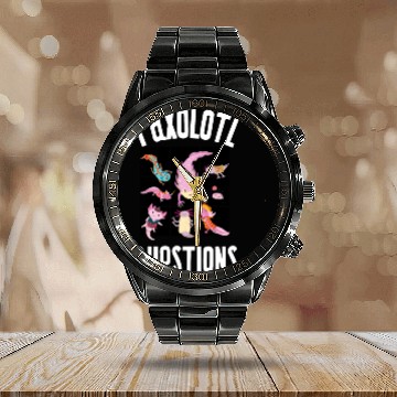 Discover I AXOLOTL QUESTIONS Calendar Steel Band Watch