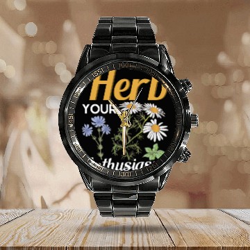 Discover Herb Your Enthusiasm Gardener Gardening Calendar Steel Band Watch