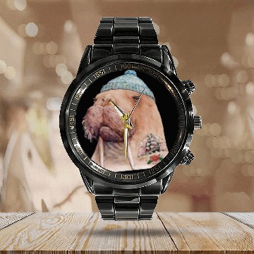 Discover Save Walrus Wiles Calendar Steel Band Watch