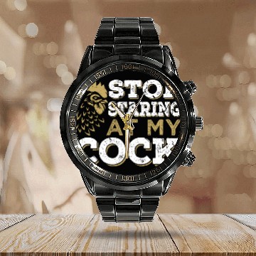Discover Chicken Cock Penis joke Sexual Calendar Steel Band Watch