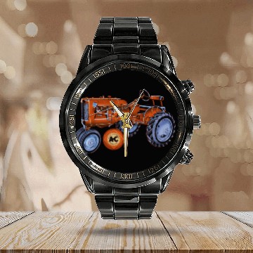 Discover Allis Chalmers Tractor USA Calendar Steel Band Watch
