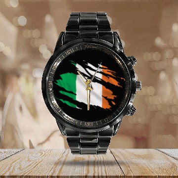 Discover Ireland Ripped Flag Calendar Steel Band Watch