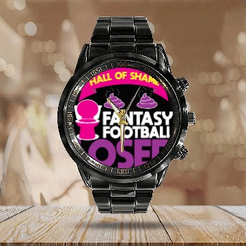 Discover Fantasy Football Loser Poop Funny Calendar Steel Band Watch