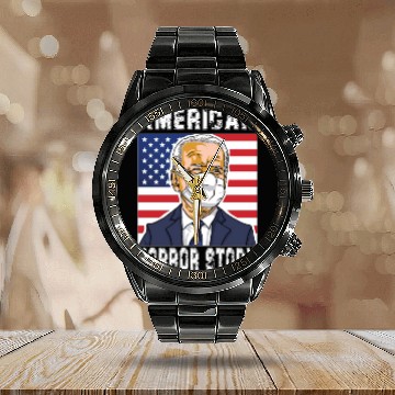 Discover American Horror Story - Joe Biden Funny Calendar Steel Band Watch