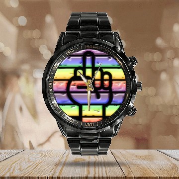 Discover Fed up with the bullshit - middle finger Calendar Steel Band Watch