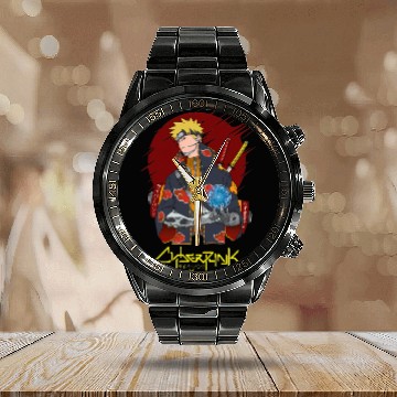 Discover Cyberpunk 2077 Calendar Steel Band Watch