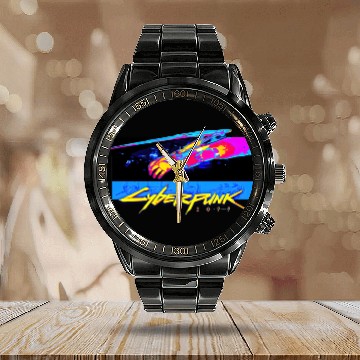 Discover Cyberpunk 2077 Calendar Steel Band Watch
