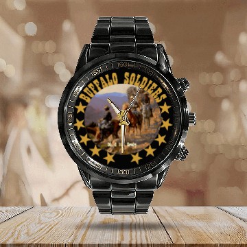 Discover Buffalo Soldiers Tribute 9Th 10Th Cavalry African Calendar Steel Band Watch