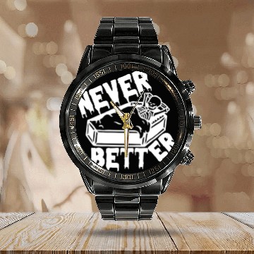 Discover Never better skeleton Calendar Steel Band Watch