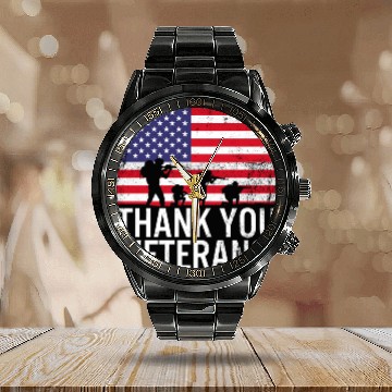 Discover Veteran Calendar Steel Band Watch, Thank You Veterans, Veteran Gift,