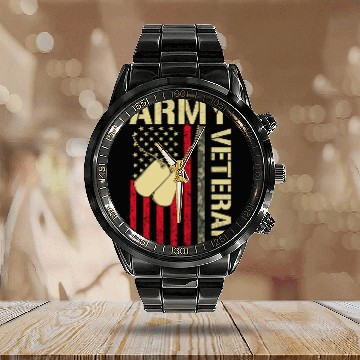 Discover Proud Army Dad United States USA Flag Gift Calendar Steel Band Watch