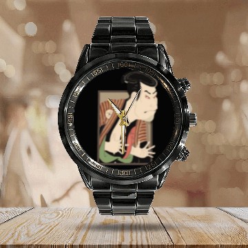 Discover Funny Japanese vintage painting edobei ukiyo-e Calendar Steel Band Watch