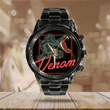 Discover venom Rattlesnake neon Calendar Steel Band Watch