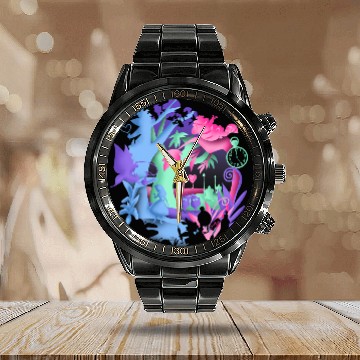 Discover Disney Alice im Wunderland Neonwald Silhouette Calendar Steel Band Watch