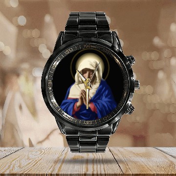 Discover Calendar Steel Band Watch Holy Virgin Mary Calendar Steel Band Watch