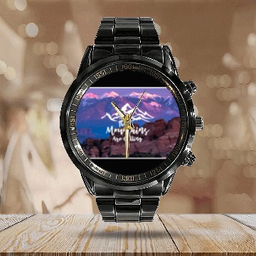 Discover The Mountains Are Calling Calendar Steel Band Watch