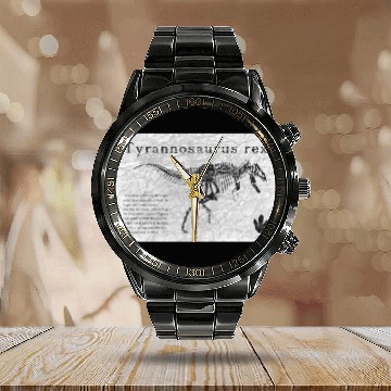 Discover Dinosaur / Tyrannosaurus rex - vintage design Calendar Steel Band Watch