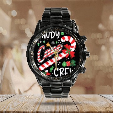 Discover Candy Canes Crew Christmas Matching Group Xmas Calendar Steel Band Watch