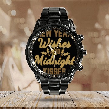 Discover New Year Wishes And Midnight Kisses Calendar Steel Band Watch