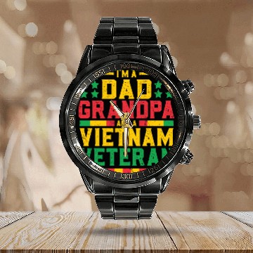 Discover Vietnam Veteran Dad Grandpa Baseball Jerseys Calendar Steel Band Watch
