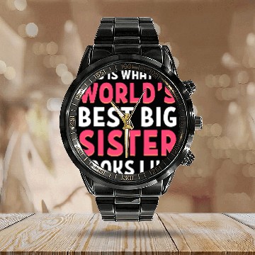 Discover World's best sister Best Sister Gift Calendar Steel Band Watch