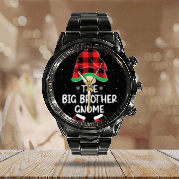 Discover Christmas The Big Brother Gnome Buffalo Plaid Xmas Calendar Steel Band Watch