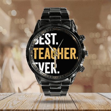 Discover Best Teacher Ever Gift for Teacher Family Party Calendar Steel Band Watch