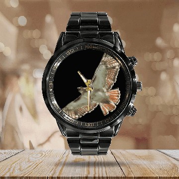 Discover Bhymer Red Tail Hawk Calendar Steel Band Watch