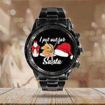 Discover I Put Out For Santa - Funny Cookies Lovers Calendar Steel Band Watch