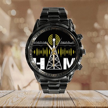 Discover Amateur Radio Ham Radio Operator Calendar Steel Band Watch