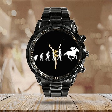 Discover evolution of horse racing Calendar Steel Band Watch