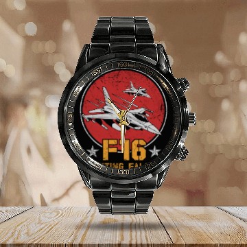 Discover Aircraft Army US Airborne Fighter Pilot Calendar Steel Band Watch