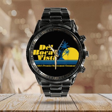Discover Del Boca Vista Retirement Community Funny No 2376 Calendar Steel Band Watch