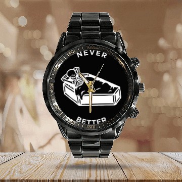 Discover never better skeleton Calendar Steel Band Watch